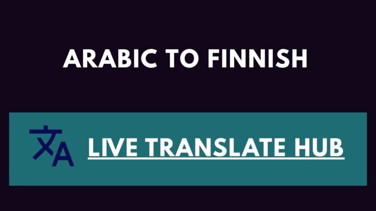 Arabic To Finnish