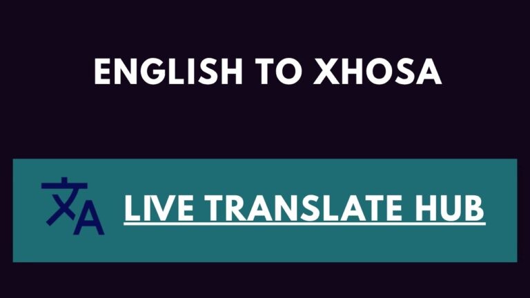 English To Xhosa