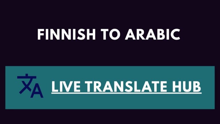 Finnish to Arabic