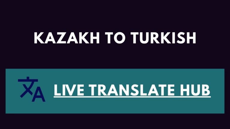 Kazakh to Turkish