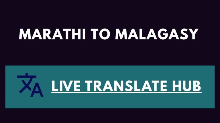 Marathi To Malagasy