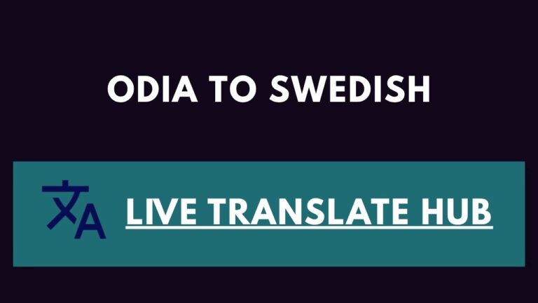 Odia To Swedish