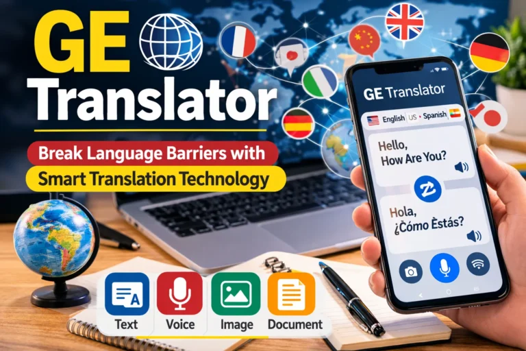 GE Translator mobile app translating languages with AI-powered voice, text, and image translation features